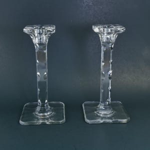 Vintage Cut Crystal Candlestick Holders: Elegant Dining Table Centerpiece