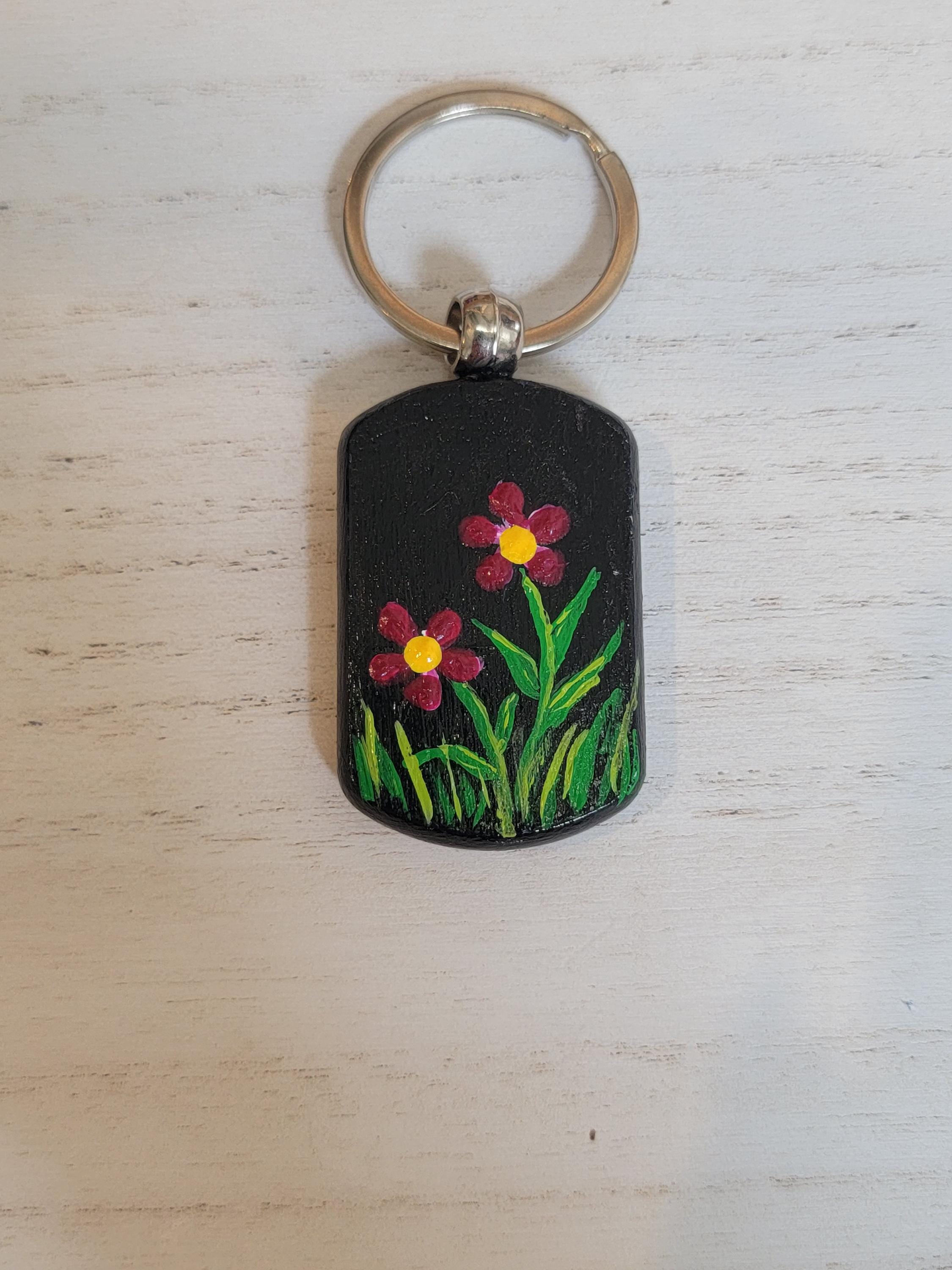 Hand Painted Acrylic Keychain: Original Artwork, Whimsical Charm