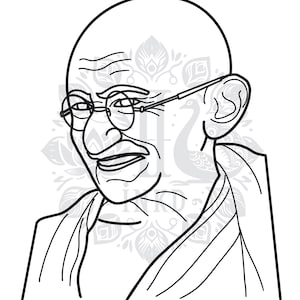 Gandhiji Coloring Page | Freedom Fighter Coloring Page | Indian Coloring Book | Desi Coloring Book | Printable Art for Kids and Adults