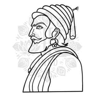 Shivaji Maharaj Coloring Page | Freedom Fighter Coloring Page| Indian Coloring Book | Desi Coloring Book | Printable Art for Kids and Adults