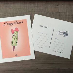 Diwali Postkarte | Erhellen Sie Ihren Diwali mit handgefertigten Postkarten | Lebendige Festival Grußkarten | Umweltfreundlich | Festliche Grußkarte