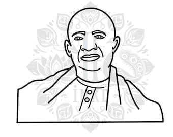 Sardar Vallabhbhai Patel | Freiheitskämpfer Malvorlage | Indianer Malbuch | Desi Malbuch | Druckbare Kunst für Kinder und Erwachsene