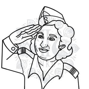 Captain Laxmi Sehgal Coloring Page| Freedom Fighter Coloring Page| Indian Coloring Book Desi Coloring Book Printable Art for Kids and Adults