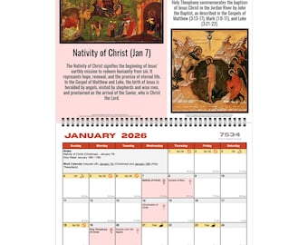 2026 Russian Orthodox Calendar with Feast Days, Fasting, and Iconography