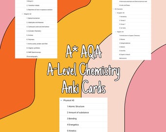 Baraja de tarjetas didácticas de Anki para química de nivel A AQA A*