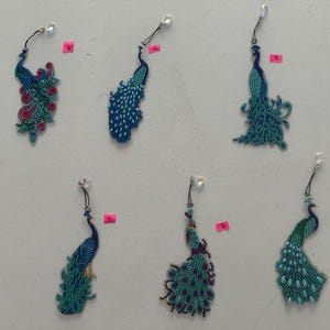 Handmade peacock bookmarks