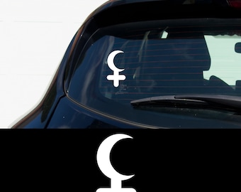 Lilith Symbol Decal Dark Feminine Moon Sigil Vinyl Sticker Occult Car Window Bumper Feminist Witch Spiritual Gothic Aesthetic Gift