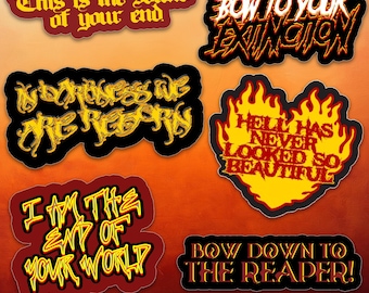 Brutal Metalcore Lyric Sticker Deathcore Screamo Stickers for True Metalheads, Hardcore Quote Decals, Bow Down to the Reaper