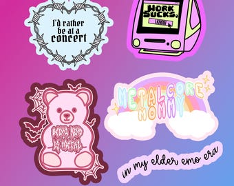 Being Metal is Kind Metalhead Girly Cute Metal Rocker Music Lover Vinyl Durable Stickers Heart Blegh Heavy Metal Girlies Metalcore Mommy