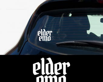 Elder Emo Vinyl Decal Goth Car Sticker Scene Kid Bumper Sticker Alternative Nostalgia Gift Millennial Emo Laptop Decal