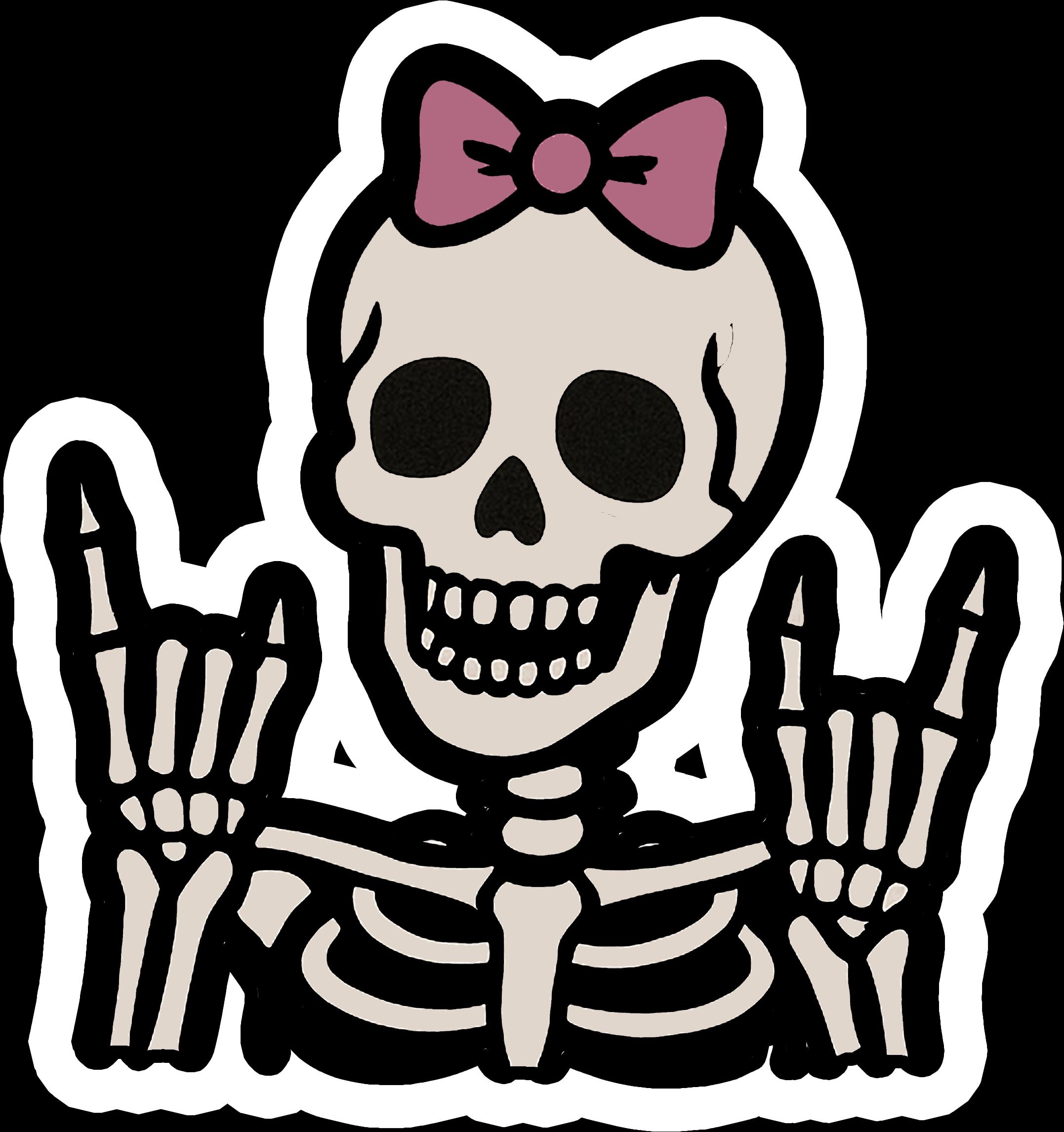 Metalcore Emo Sticker Pack Pink Goth Stickers Skeleton Heart Decals ...