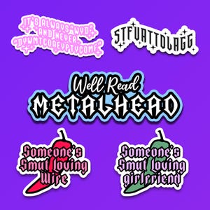 Metalhead Smut Lover Booktok Reading Stickers STFUATTDLAGG