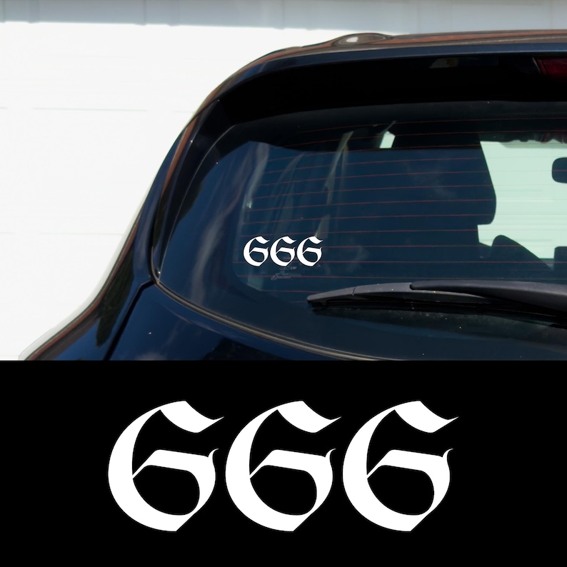 666 Gothic Car Decal Occult Aesthetic Vinyl Sticker Dark Alt Vibes ...