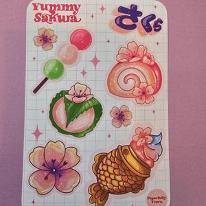 Sakura cute stickers sheets for journal - books - friends - Kawaii Sweets Sticker sheets