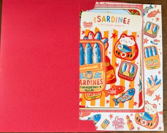 Snail Mail Kit | Sardine Stationery Box | Stickers, Postcard, Bookmark (Handmade Monthly)
