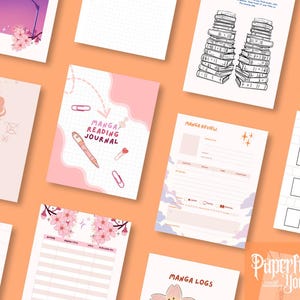 Manga Reading Tracker - Digital Download - reading, book tracker journal - bookish lover aesthetic