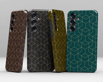 Minimalist Geometric Phone Case “Earth Grid” – Designer Dual-Layer Case with Full Protection | Tough, MagSafe & Magnetic
