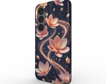 Dark Floral Phone Case – Elegant Flower Design in Rose & Gold | Shockproof Dual-Layer Case for iPhone, Samsung, Pixel, Huawei, Xiaomi