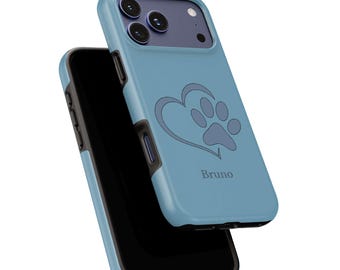 Personalized Phone Case with Dog Paw and Name