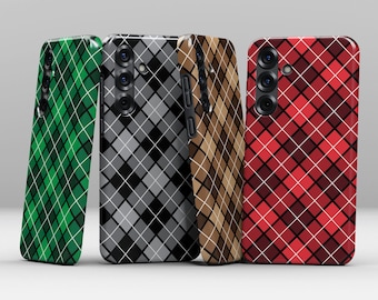 Checkered Pattern Phone Case – Classic Diamond Design in 4 Colors | Shockproof Dual-Layer Case for iPhone, Samsung, Pixel, OnePlus & Xiaomi
