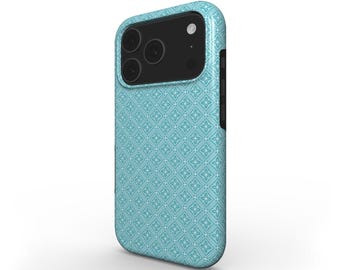 Turquoise Phone Case – Shockproof Dual-Layer Case with Geometric Pattern | Tough, MagSafe & Magnetic for iPhone, Samsung, Pixel