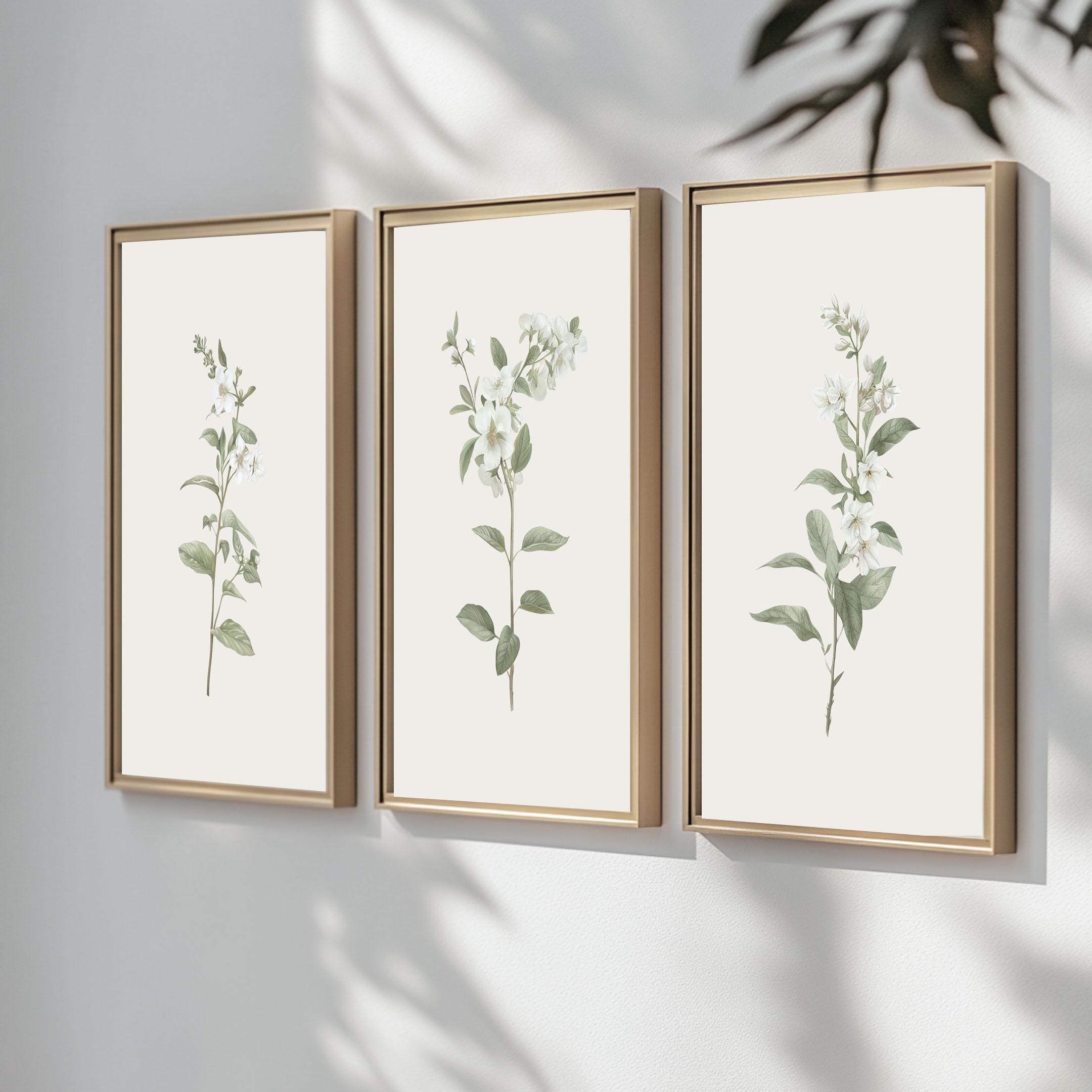 Set of 3 Botanical Wall Art Minimalist Wall Art Watercolor Painting ...