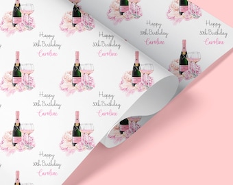 Personalised Gift Wrap / Personalised Birthday Wrapping Paper / Personalised Gift Wrap / 20th, 30th, 40th, 50th, 60th Gift Wrap