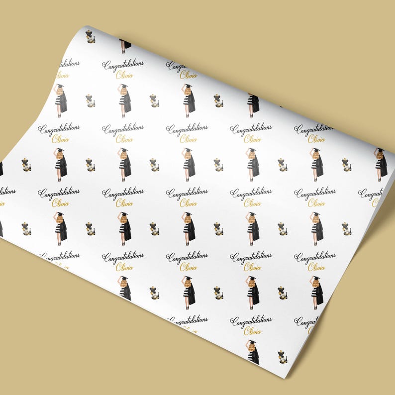 Papel de regalo personalizado / Papel de regalo de graduación personalizado / Papel de regalo personalizado / Papel de regalo imagen 2