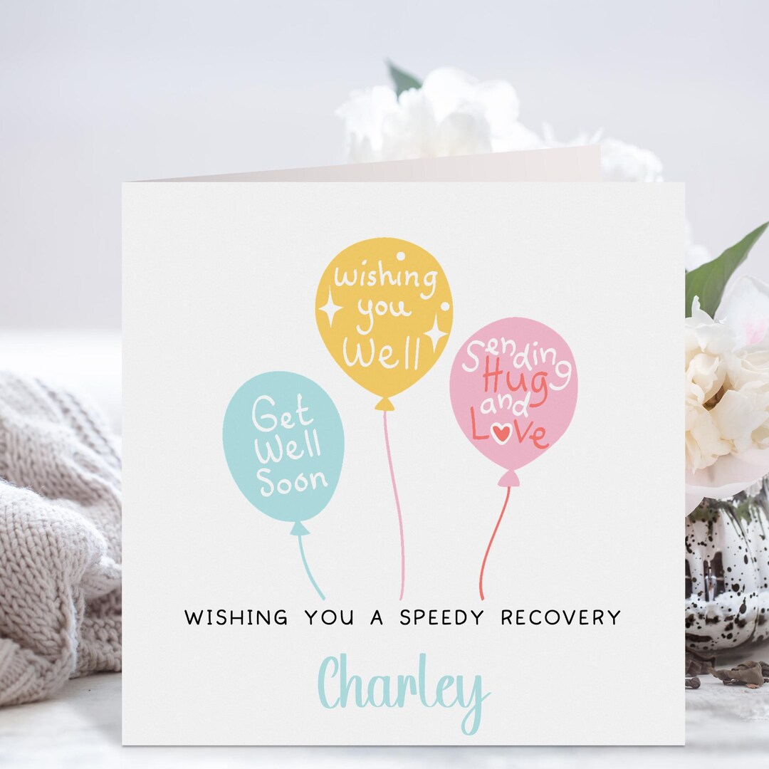 Personalised Get Well Soon Card Wishing You A Speedy Recovery - Etsy UK