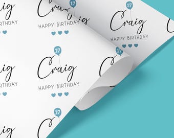 Papel de regalo personalizado de feliz cumpleaños