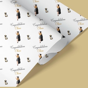 Papel de regalo personalizado / Papel de regalo de graduación personalizado / Papel de regalo personalizado / Papel de regalo imagen 1