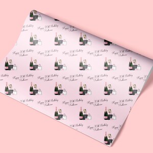 Custom Birthday Wrapping Paper, Personalised Gift Wrap, 20th, 30th, 40th, 50th, 60th image 2