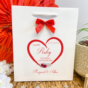 Personalised Gift Bag Ruby Wedding Anniversary