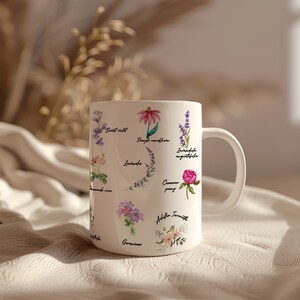Flowers Mug, Mug flowers, Flower coffee Mug, gift for Her, Flower Lover Gift, Flower Garden Lover, Pressed flower Mug, Flowered coffee mug