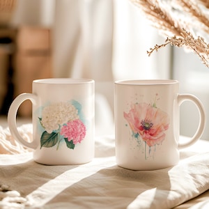 Flowers Mug, Mug flowers, Flower coffee Mug, gift for Her, Flower Lover Gift, Flower Garden Lover, Pressed flower Mug, Flowered coffee mug