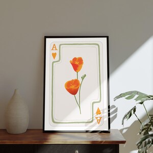 Carta de baralho flor de papoula