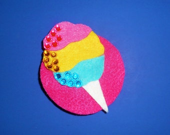 Fabulous Felt Cotton Candy Barrette