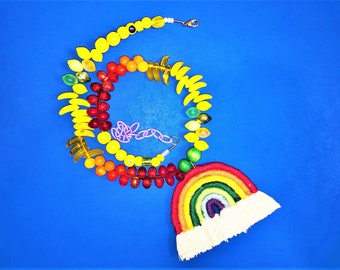 Rustic Rainbow Necklace