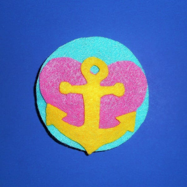 Fabulous Felt Sky Blue Anchor Barrette