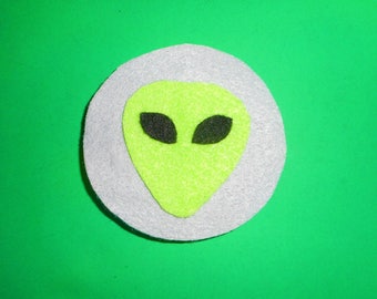 Fabulous Felt Gray Alien Barrette