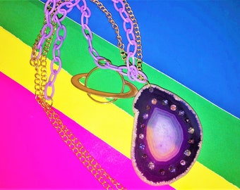 Purple Planet Necklace