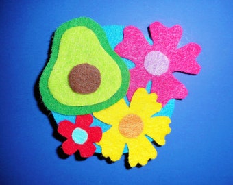 Fabulous Felt Avocado Blossom Barrette