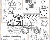 Toddler Coloring Pages. October Coloring Bundle. Fall Coloring Pages.