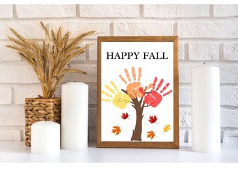 Happy Fall Handprint Template. Fall Craft. Handprint Craft.