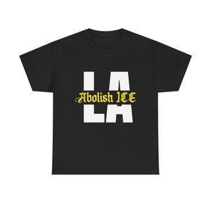 Abolish ICE no Human is Illegal Unisex Heavy Cotton Tee Political Resistance Shirt for Anti-Trump Activists, No Human is Illegal Top Fck Ice