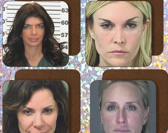 Coaster Set - Real Housewives Mugshots, Bravo TV Fans, Hardboard Back Coaster, Drink Coaster, Housewarming Gift, Unique Coasters
