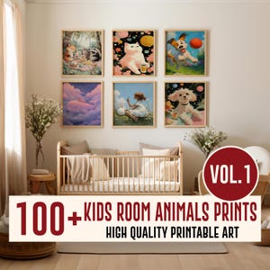 100+ Kids Room Animals Wall Art Bundle, Nursery Wall Art Decor, Print Bundle, Playroom Decor, Nursery Wall Art Set, Nursery Printable Set