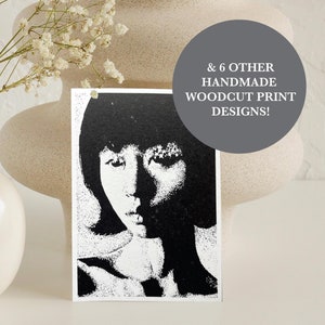 Original Holzschnitt Stippling Portraits | Einzigartige Postkarten Prints | Original Letterpress Relief-Druck | Handmade Kunstdrucke | Holzschnitt Kunst