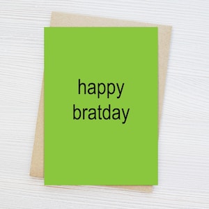 Carte d'anniversaire Charlie XCX Brat - carte d'anniversaire drôle 5 x 7, carte d'anniversaire gosse, été ami gosse, Charlie XCX, gosse, musique, tendance tic tac