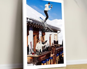 Vintage Skiing Poster: Retro Apres Ski Wall Art - Canvas - Decor